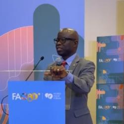  Agriculture Minister Dr. J. Alexander Nuetah , addressing the forum in Rome