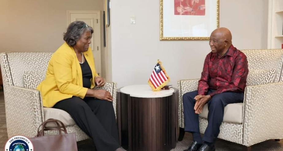 On the sidelines of the US-Africa business summit in Dallas, Texas, US Ambassador Linda Thomas Greenfield, the Permanent Representative to the United Nations, paid a courtesy visit to his excellency Joseph Nyuma Boakai, sr.