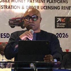 Hon. Sieleaf Ralph Tyler Speaking at the official Launch of the mobile money payment