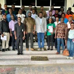 Mr. Shadrack Brown, Director of Communication, Ministry of Transport in photograph with other participants.