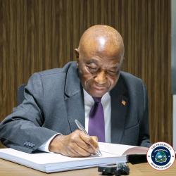 President Boakai Signs Book of Condolence for Fallen Catholic Clergymen 