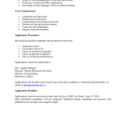 VACANCY ANNOUNCEMENT