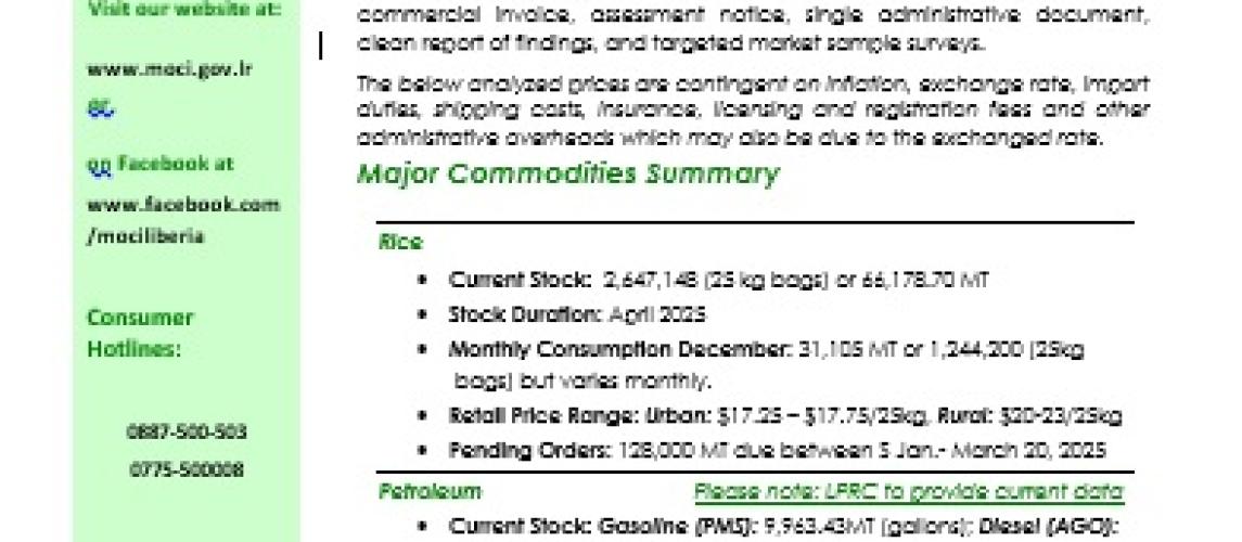 Commerce Today Monthly Critical Commodities Bulletin Commerce Today Monthly Critical Commodities Bulletin