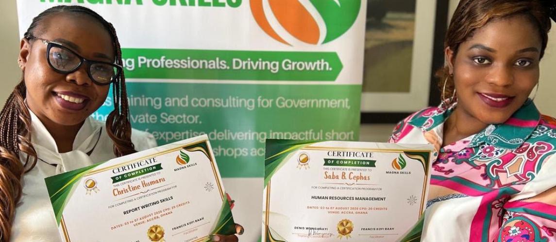 Participants receive certificates in recognition of their successful completion of the staff capacity-building program. 