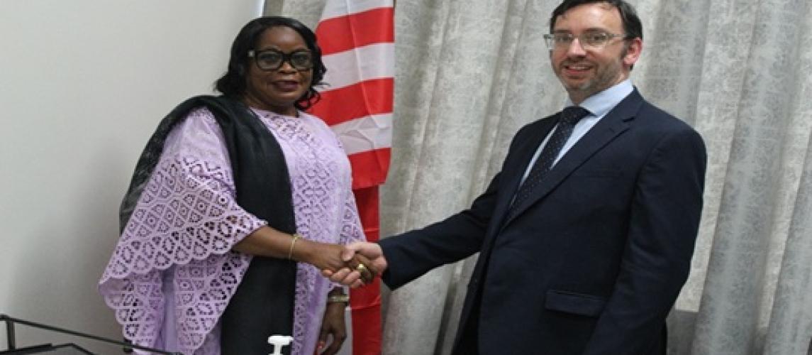 (L-R)  Minister Dagoseh and her British Counterpart, Simon Tooth