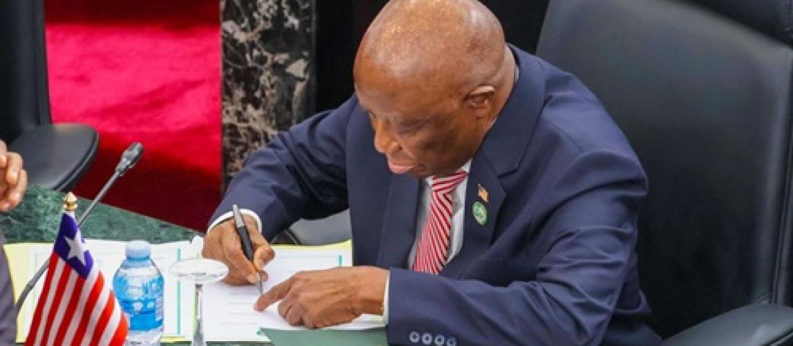 President Boakai Joins West African Leaders in Signing ECOWAS 50th Anniversary Declaration President Boakai Joins West African Leaders in Signing ECOWAS 50th Anniversary Declaration