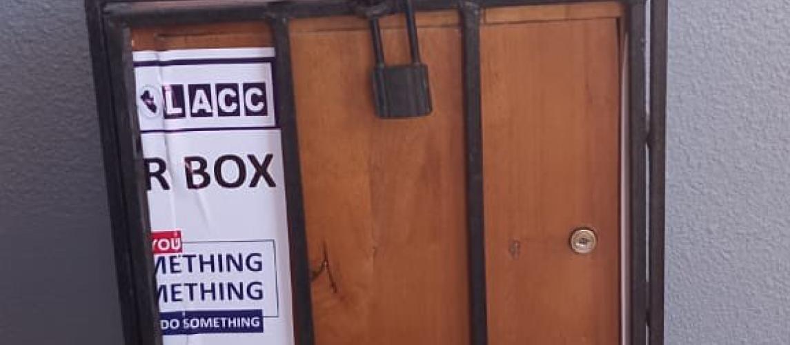 The Liberia Anti-Corruption Commission (LACC), through its Education and Prevention Department, has Officially Commenced the Installation of Whistleblower Boxes at Key Ministries, Agencies, and Commissions The Liberia Anti-Corruption Commission (LACC), through its Education and Prevention Department, has Officially Commenced the Installation of Whistleblower Boxes at Key Ministries, Agencies, and Commissions