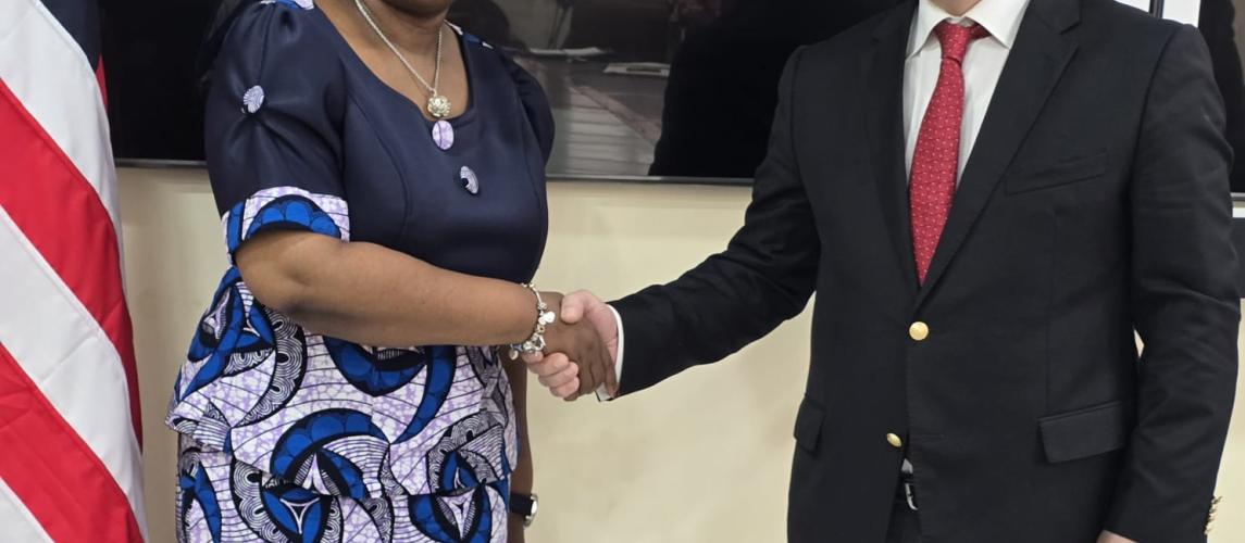 Foreign Minister H.E. Mme. Sara Beysolow Nyanti along with Mr. Mustafa Kemel Basa, Deputy Director General for Administrative and Financial Issues at the Ministry of Foreign Affairs of the Republic of Türkiye, 