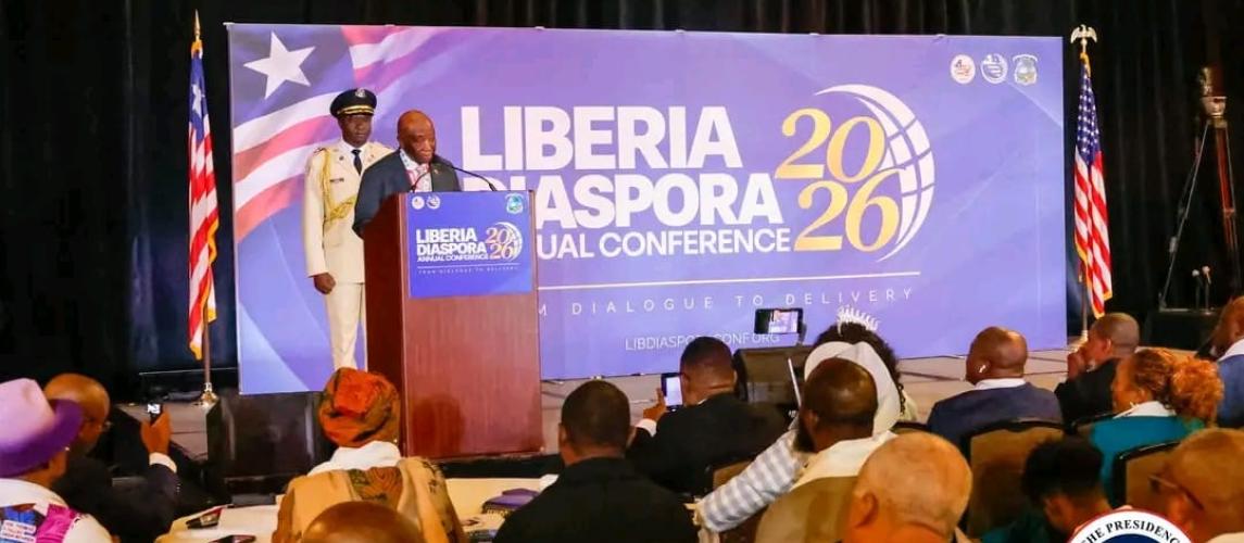  President Joseph Nyuma Boakai, Sr.  at the diaspora program in Alexandria, Virginia