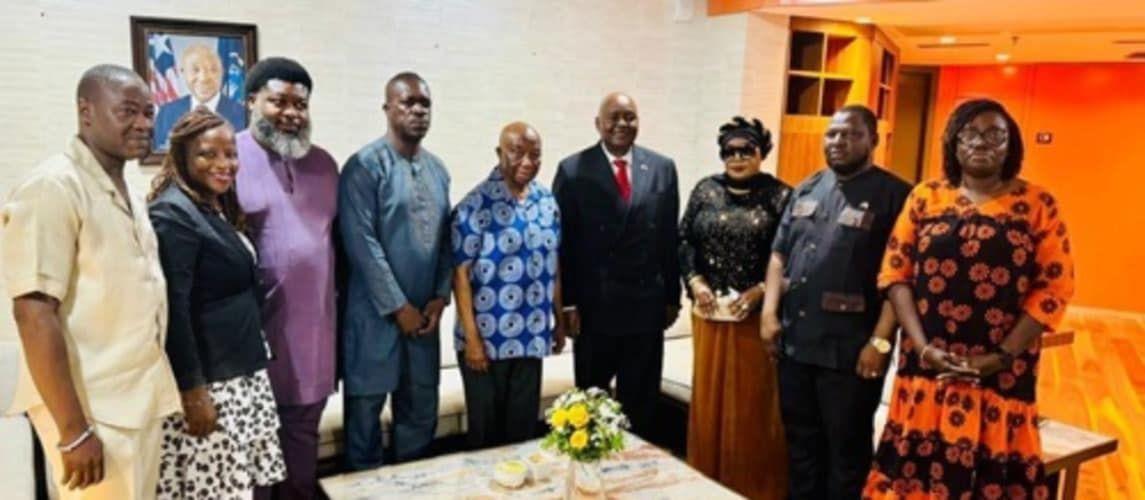 Organization Of Liberian Communities In Nigeria Pays President Boakai A Courtesy Visit