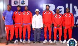 President Boakai in a photoshoot with national team players