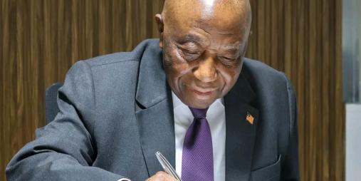 President Boakai Signs Book of Condolence for Fallen Catholic Clergymen 
